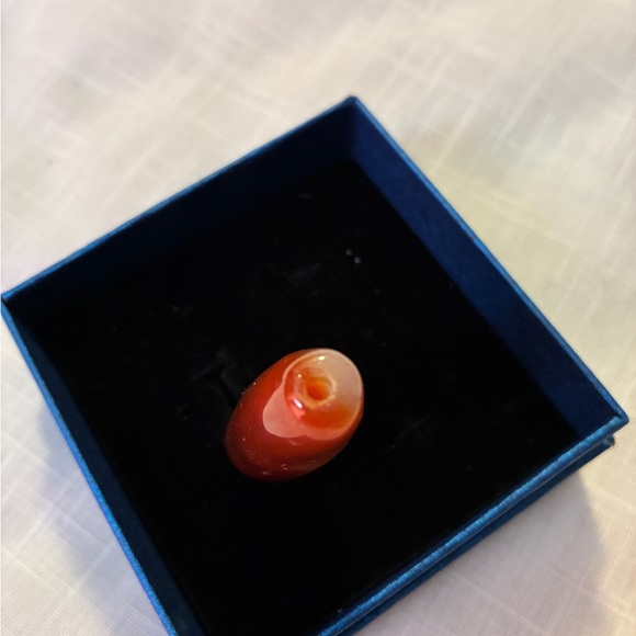 Vintage Amulet Red Agate Carnelian 3” Focal Bead - Picture 6 of 8
